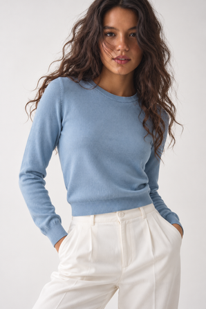 Light Blue Crew Neck Jumper - Size: M( Fits: XS/S)