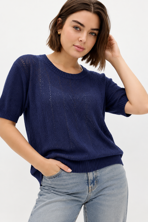 Textured Knit Sweater - Size: L/XL