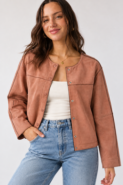 ♦︎ Faux Suede Jacket - Size: S (Buttons don't close)