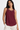 Grommet Detail Top in Burgundy - Size: S/M