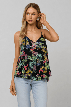Tropical Abstract Cami Top- Size: S