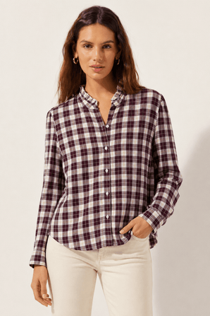 Ruffled Collar Shirt in Pure Cotton- Size: M