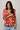 Painted Hoops Coral Red Blouse - Size: M/L
