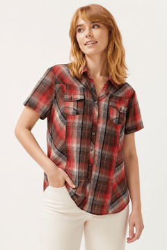 Plaid & Floral Casual Shirt - Size: XXL