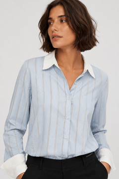 ♦︎ White Collar Cotton Shirt- Size: S/M