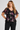 Cowl-neck Blouse in Black and Violet- Size: XL