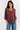 Cotton Blend Blouse in Deep Red- Size: S/M