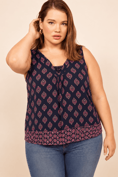 ♦︎ Navy Viscose Blouse - Size: XXL/XXXL