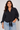 Black Tie-Front Collared Shirt - Size: XL