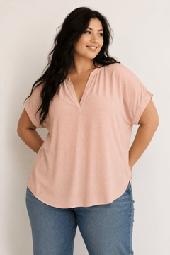 Viscose Blouse in Pastel Pink- Size: XL