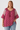 Bohemian-style Blouse in Burgundy- Size: XXL