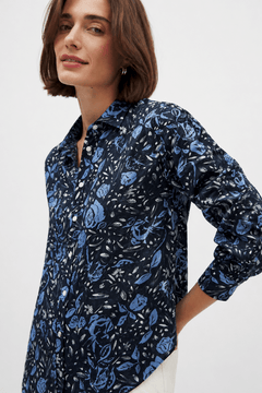 Gant Cotton Silk Shirt in Royal Blue- Size: XS