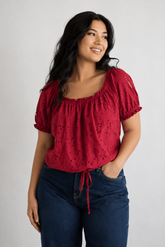 ♦︎ Eyelet Broderie Top - Size: L