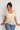 Smocked V-Neck Top in Cream- Size: M/L