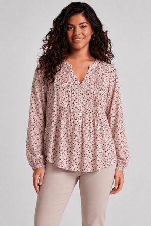 100% Cotton Pleated Blouse - Size: L