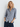 100% Cotton Shirt in Navy and White Micro Check- Size: S/M