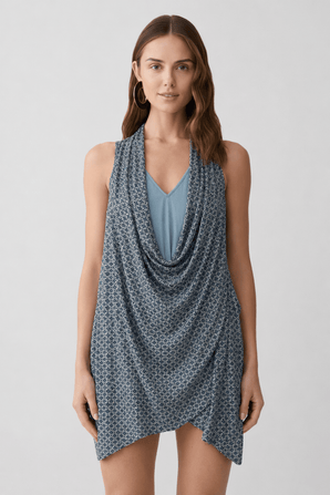 Asymmetrical Cowl Neck Dress - Size: S/M