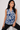 Blue and White Floral Sleeveless Blouse - Size: XS
