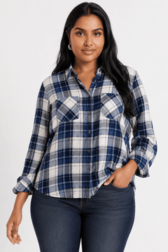 Blue Color Palette Tartan Shirt - Size: XL