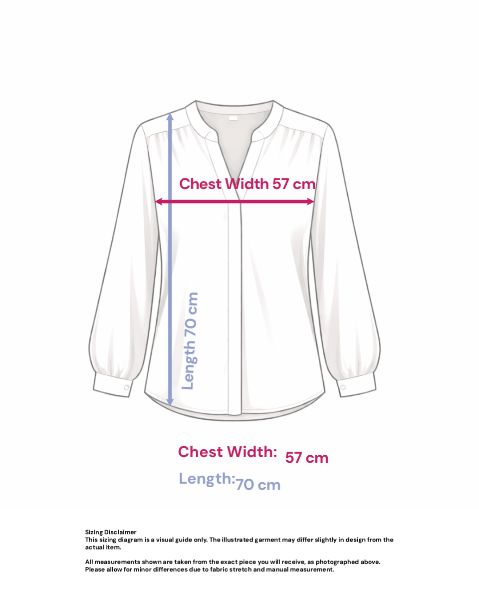 Breezy-fit Blouse in All Cotton- Size:XXL — measurements