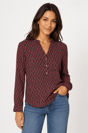 Dense Geometric Pattern Blouse - Size: S