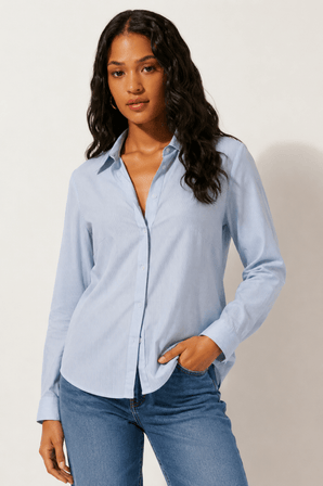 Minimalist Shirt in Pale Blue- Size: XS
