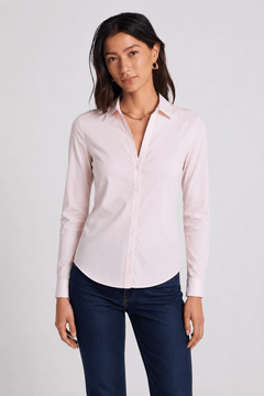 Pink Pinstripe Button-Up Shirt - Size: S