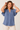 Pleated V-neck Blouse in Dusty Blue- Size:XL