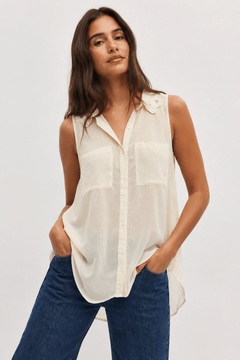 ♦︎ Sheer Cream Blouse - Size: S