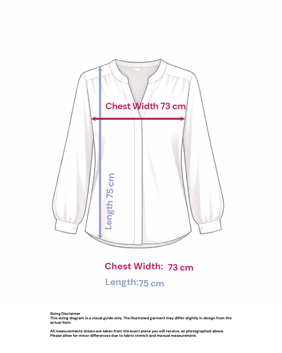 Sheer Embroidered Blouse in Black- Size: XXXL — measurements