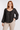 Sheer Embroidered Blouse in Black- Size: XXXL
