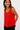 Vibrant Red Top with Scoop Neckline - Size: S