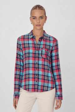 Colorful Plaid Shirt in Cotton- Size: S