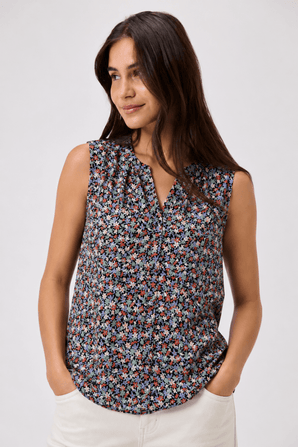 Tiny Flowers Silk Blouse - Size: S