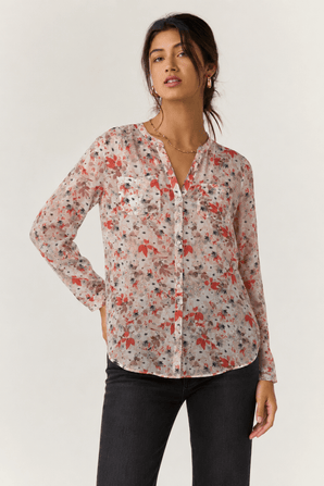 100% Cotton Blouse in Blush Pink- Size: S/M