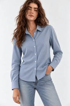 Light Blue Dotted Shirt- Size: L