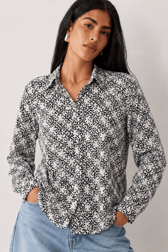 Abstract Patterned Blouse - Size: S