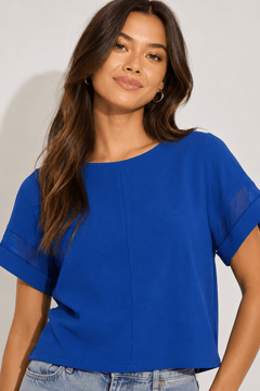♦︎ Blue Textured Top - Size: M/L