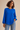 Bright Blue Gathered Cuff Blouse - Size: S