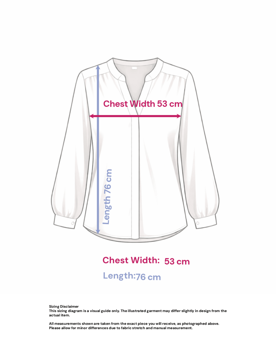 Embellished Floral V-Neck Blouse - Size: M — measurements