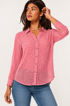 Leaf Patterned Shirt in 100% Cotton- Size: M/L
