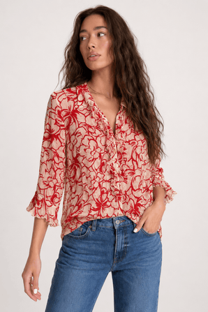 Romantic Textured Tunic/ Blouse - Size: L