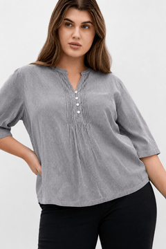 ♦︎ Stripe Gathered Blouse - Size: XXL