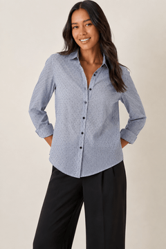 Striped Polka Dot Shirt - Size: M