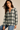V-NECK Plaid Blouse in Pure Cotton- Size: L