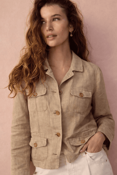 MaxMara Linen Utility Jacket - Size: M