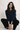 Black Crewneck Blouse with Side Slit - Size: XS