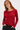Pleated Crew-neck Blouse in Hot RED - Size: XL