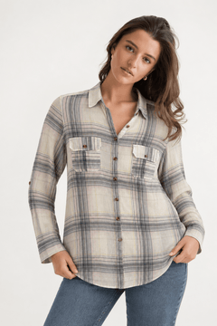 Cotton Shirt in Pastel Tones - Size: M