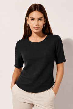 Textured Top in Classic Black- Size: M/L